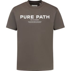 Purewhite - Heren Loose Fit T-shirts Crewneck SS - Brown - Maat L