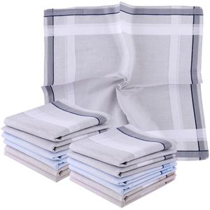 Ibenzoa® Set van 12 Luxe Katoenen Zakdoeken voor Heren - 100% Natuurlijke Stof