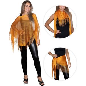 Glitter - tropicana - disco - party - feest - pareo - poncho -sjaal - oranje