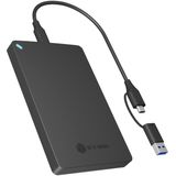 Icy Box - IB-201T-CU31 - Externe Behuizing - Zwart - Kunststof - USB 3.2 Gen 2