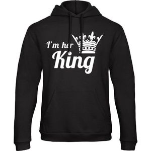 King / Queen Hoodie I'm her King (King - Maat XS) | Koppel Cadeau | Valentijn Cadeautje voor hem & haar