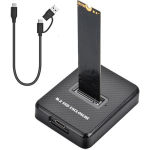 M.2 NVMe en SATA Docking Station - 10Gbps USB Adapter voor M-Key B+M Key - Dual Protocol M2 SSD Behuizing