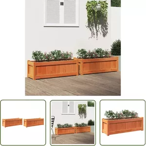 vidaXL Plantenbak 50x50x50 cm massief grenenhout wasbruin, bloempot, buitenpot, planten pot, bloembak, plantenpot, tuinpot, plantenbak buiten