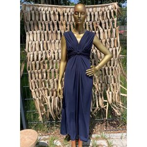 Lange Zomerjurk Pesca Effen Navy - One Size