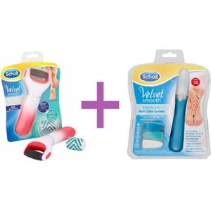 Scholl Velvet Smooth Elektronische pedi Diamond Voetvijl + Scholl Velvet Smooth Elektrisch Nagelvijl-Eeltverwijderaar-Scholl-Nagelverzorging - Scholl Velvet Smooth- Huidverzorging.