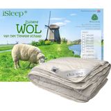 iSleep Wollen 4-Seizoenen Dekbed - 100% Wol - Eenpersoons - 140x220 cm