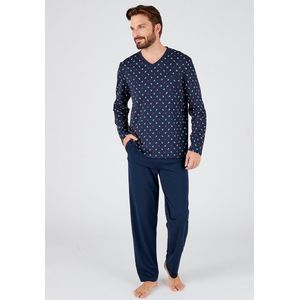 Damart - Pyjama van puur gekamd jersey katoen - Heren - Blauw - L