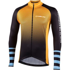 Nalini - Heren - Fietsshirt - Lange Mouwen - Wielrenshirt - Geel - Zwart - NEW LS STRIPES JERSEY - XXXL