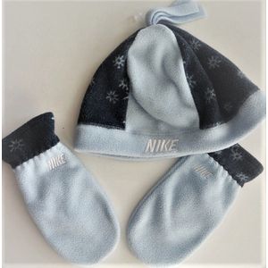 Nike Muts met Handschoenen Set - Blauw - Kids - Maat M