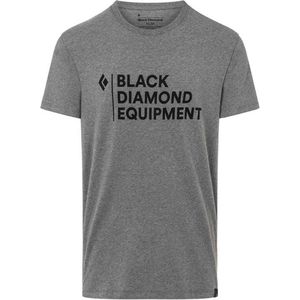 BLACK DIAMOND Stacked Logo Korte Mouwen T-Shirt Heren - Charcoal Heather - S