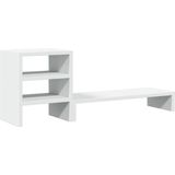 vidaXL - Monitorstandaard - met - bureau-organizer - bewerkt - hout - wit