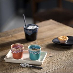 Costa Nova - servies - espresso kop - Grespresso turquoise - aardewerk - set van 8 - H 5,9 cm