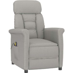vidaXL Massagestoel - Lichtgrijs - Microfiber - Elektrisch Verstelbaar