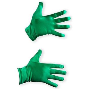 Handschoenen - Groen Satijn - Circa 20 cm - Piet Attribuut - Een Paar