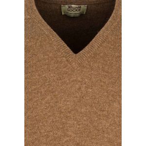 William Lockie - V-hals Trui - Cognac - Lamswol