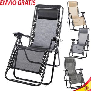 Wensday - Opvouwbare Tuinstoelen - Ligstoel Tuin - 30°-90° Verstelbaar - Metaal - Zwart