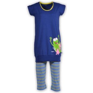 Woody pyjama meisjes – donkerblauw – kikker – 181-1-POS-S/898 – maat 128