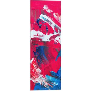 Vlag - Blauw met Roze en Witte Verfmix - 20x60 cm Foto op Polyester Vlag
