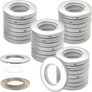 Ronde gordijnringen - Geluidsarm kunststof - 32 stuks - Mat zilver - 40 mm