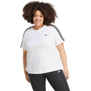 adidas Sportswear Essentials Slim 3-Stripes T-Shirt (Plus Size) - Dames - Wit- 3X