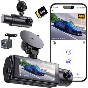 Dashcam voor auto voor en achter – Dual dashcam – Voor- en achtercamera – Autocamera – Full HD dashcam – Dashcam met nachtzicht – Dashcam met bewegingssensor – Groothoeklens – Parkeermodus – Loop recording – Dashcam met SD-kaart