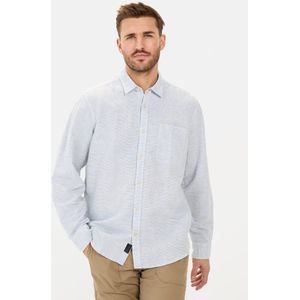 camel active Overhemd met lange mouwen van linnenmix - Maat menswear-L - Wit