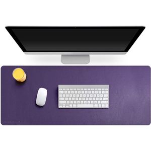 Muismat 95x40cm Dubbelzijdig PU-leer Waterdicht - Geschikt voor Gaming en Office - Paars