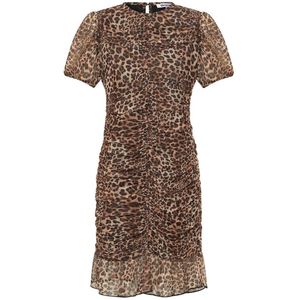 Jurk met luipaard print - Maat L - Strikjes aan de achterkant - Leopard dress - Damesdingetjes