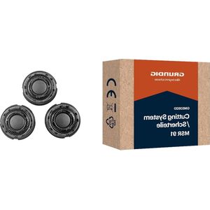Vervangende scheerkop MSR 91 (GMS3920) - voor Grundig ProClub MS 9130 - titanium bladestechnologie - eenvoudige vervanging