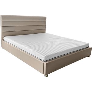 Bed Drop® - Aria - Beige bedframe met hoofdbord - 180 x 200 cm - met lattebodem - matras niet inbegrepen