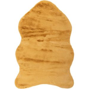 Cosy | Hoogpolig Vloerkleed | Organische Vorm | Golden Yellow | Hoogwaardige Kwaliteit | 60x90 cm
