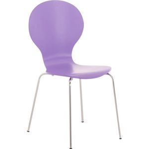 Bezoekersstoel - Stoel paars - Met rugleuning - Vergaderstoel - Zithoogte 45cm