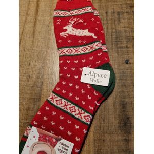 1 Paar - Alpaca Wollen Sokken - Maat 39-42 - Wintersokken - Huissokken - Kerstsokken - Cadeau Artikel