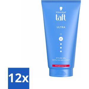 12 x Taft - Ultra 4 - Styling Gel - Stevige fixatie - 150 ml - Haar Gel - Stevige Fixatie - Haar Styling - Taft Ultra Gel - Arginine Formule