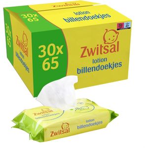 Zwitsal Baby Billendoekjes Lotion (30 x 65 wipes), voor alle huidtypes, 1950 doekjes - Voordeelverpakking