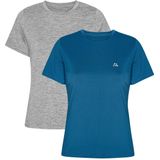 DANISH ENDURANCE - Sport T-Shirt - Grijs Gemêleerd/Lichtblauw - Workout & Sport Top - Lichtgewicht