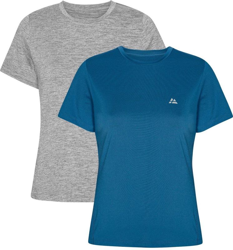 DANISH ENDURANCE - Sport T-Shirt - Grijs Gemêleerd/Lichtblauw - Workout & Sport Top - Lichtgewicht