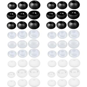 54Pcs Silicone Replacement Earbuds - Rubber Ear Pads voor Headphones - Earmuffs Headphone Accessories - 3 Maten (S/M/L) - Compatibel met de meeste In-Ear Headphones - 3 Kleuren