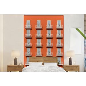 Deur - Balkon - Architectuur - Palmboom - Oranje - Behangpapier