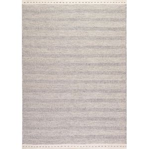 Handgeweven laagpolig vloerkleed Jaipur - Wol - Zilver - 120x170 cm