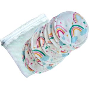Cheeky Wipes | 10 stuks Wasbare makeup pads met wasnet - Over the Rainbow