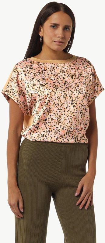 comma casual identity Shirt  olijfgroen / oudroze / zwart