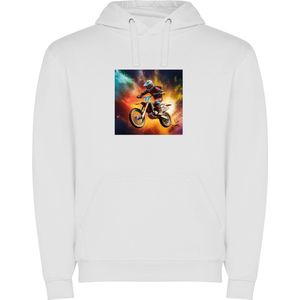 Witte unisex hoodie met “Extreme Motorcross“ Print Full Color merk Roly maat S