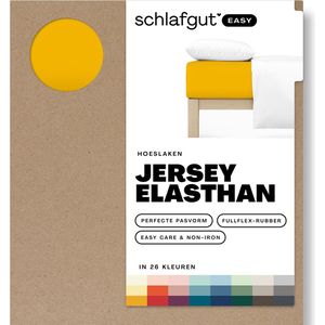 schlafgut Easy Jersey Elasthan Hoeslaken XL - 180x200 - 200x220 196 Yellow Deep