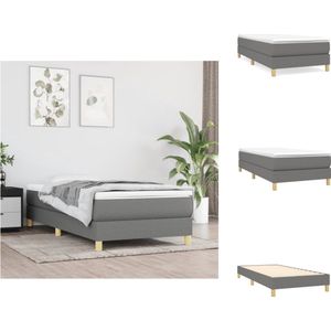 vidaXL Boxspringframe - Donkergrijs - 203 x 80 x 25 cm - Stof en multiplex lattenbodem - Bed