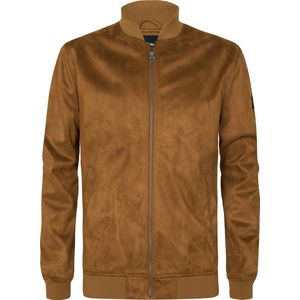 Petrol Industries - Heren Bomber Jas Atlas - Bruin - Suede - Ritssluiting - Steekzakken