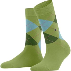 Burlington - Queen W - Sokken - Groen - 1 paar - Katoen Gedessineerd