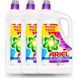 Ariel Gel Concentrated Color Cool Clean - Voordeelverpakking - 3 x 5.050L. - Wasmiddel Voor 300 Wasbeurten