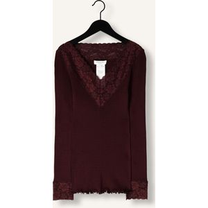Rosemunde Bernadine Organic T-shirt Lace Tops & T-shirts Dames - Shirt - Bordeaux - Maat XS