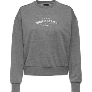 Only - Onlnola Ls Glitter Print - Sweater - Donkergrijs - Lange Mouwen